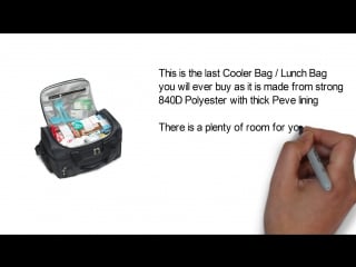 Lunch box cooler bag with padded shoulder strap