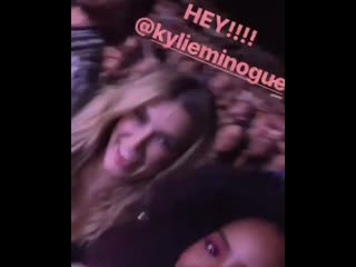 Delta goodrem & kelly rowland at kylie minogue's golden tour show (sydney )