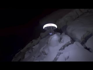 Speed riding at night in chamonix moonline