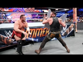 (wwe mania)summerslam 2017 brock lesnar vs roman reigns vs samoa joe vs braun strowman fatal 4 way universal championship match