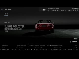 Gran turismo sport 1989 mazda eunos roadster (na special package)