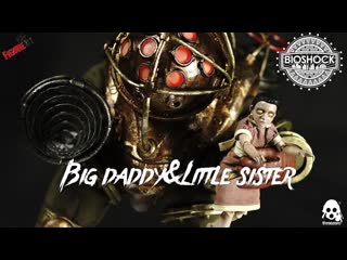 4k [unboxing]bioshock threezero – 1 6 big daddy and little sister figure