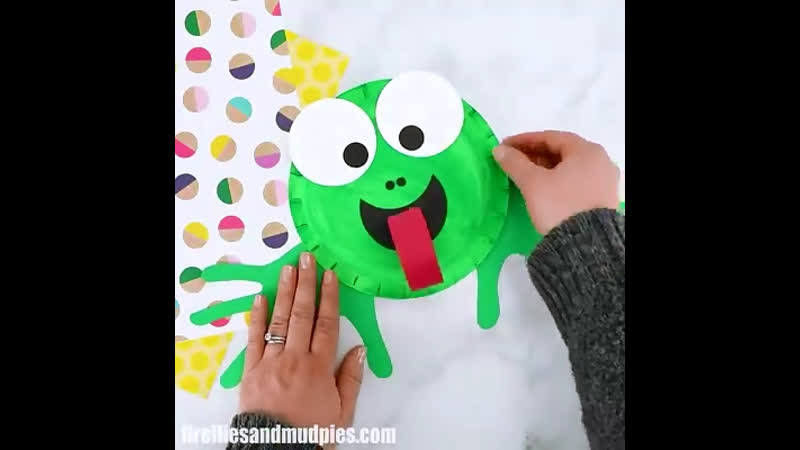 Лягушонок из бумажной тарелки