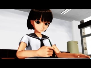 [mmd giantess] little man in girls classroom