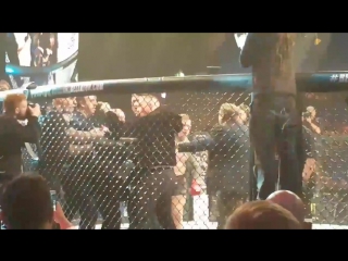 Thenotoriousmma jumps the cage for his teammate charlie ward and its all chao