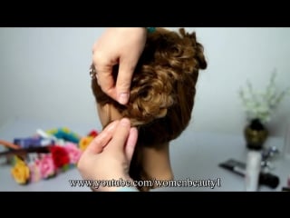 Romantic hairstyle with braided flowers праздничная прическа с цветами из ажурных кос