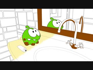 Om nom the coloring book in the bathroom