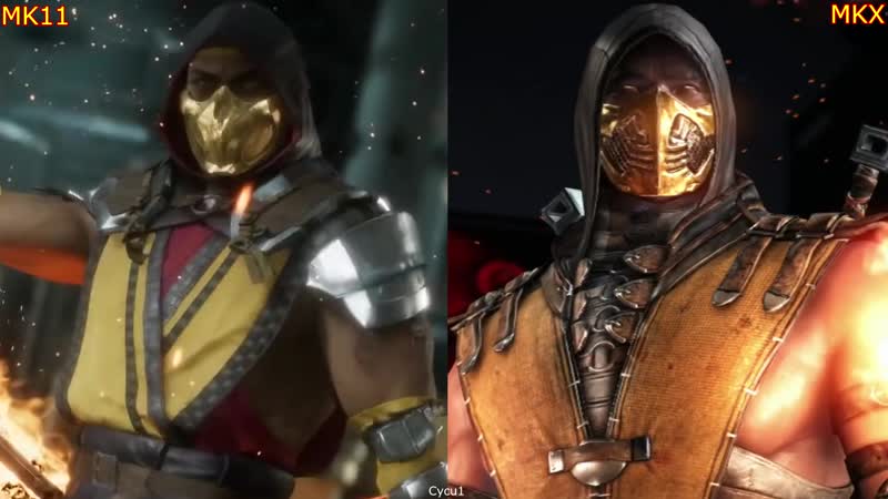 Mortal kombat 11 vs mkx character model early comparison