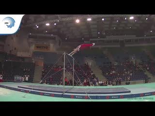 Artur dalaloyan best on high bar in qualifications at ecszczecin2019