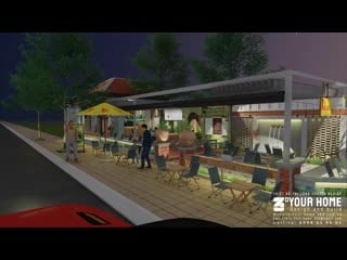 Thiết kế mẫu quán cafe bình dân rio coffee 110m2