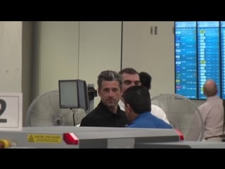 Patrick dempsey takes a selfie with a newborn at lax tsa