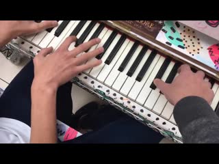 All star by smash mouth but its a spontaneous piano duet in public