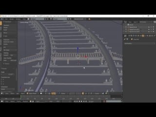 Railroad blender modeling timelapse
