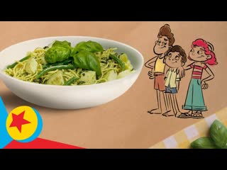 Luca and alberto cook trenette al pesto | cooking with pixar | pixar