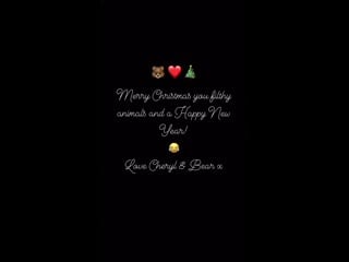 @cherylofficial posted this audio of bear wishing everyone a merry christmas and a happy new year and this is the most adorable