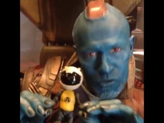 Yondu udonta (michael rooker) and his cute figurine