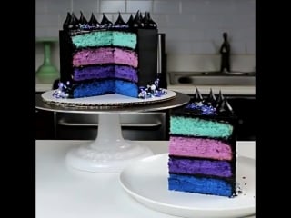 Black dark chocolate ganache cake