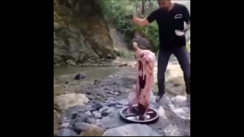 Приготовление свинины на природе