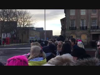 A fair old crowd gathered here in hamilton square ahead of harry and meghan’s visit to birkenhead this