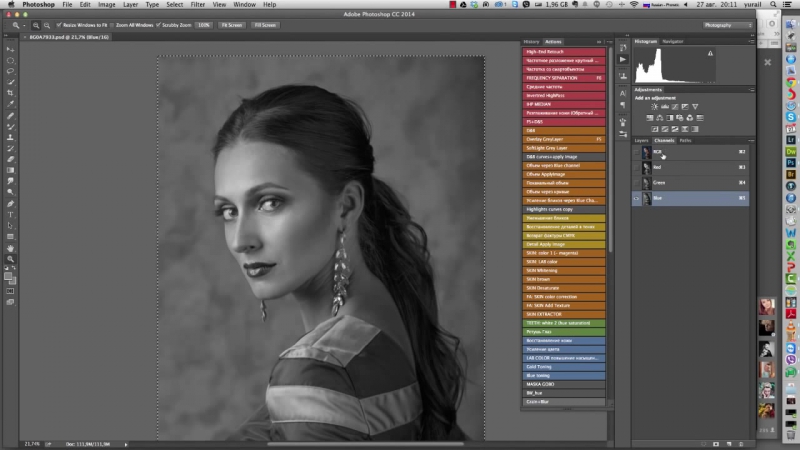 Ретушь портрета крупным планом частотное разложение dodge and burn