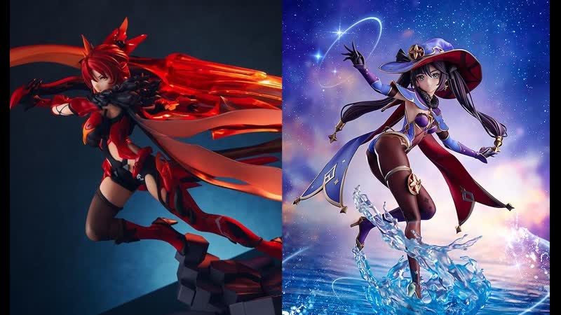 Mona (genshin impact) + himeko (honkai impact 3rd) figure unpacking!