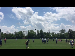 Practice is underway a little passing game work here, tolzien to doyle on the fade route