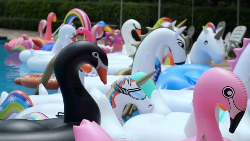 Надувные матрасы фламинго, единорог, пончик, лебедь, пегас, тукан