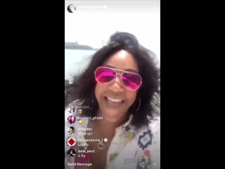 Tiffany haddish playing “womp womp” on a yacht