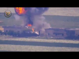 Syria nlf blew up with a kornet atgm a tank stationed on tell hawash front n hama