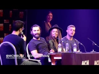 Aidan turner @mcmbuzz being human panels russell tovey and lenora crichlow