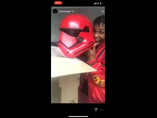 John boyega gets an exclusive present from j j abrams