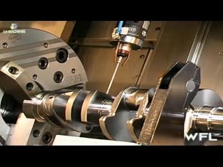 Amazing cnc machine lathe working complete crankshaft and technology making an aerospace component