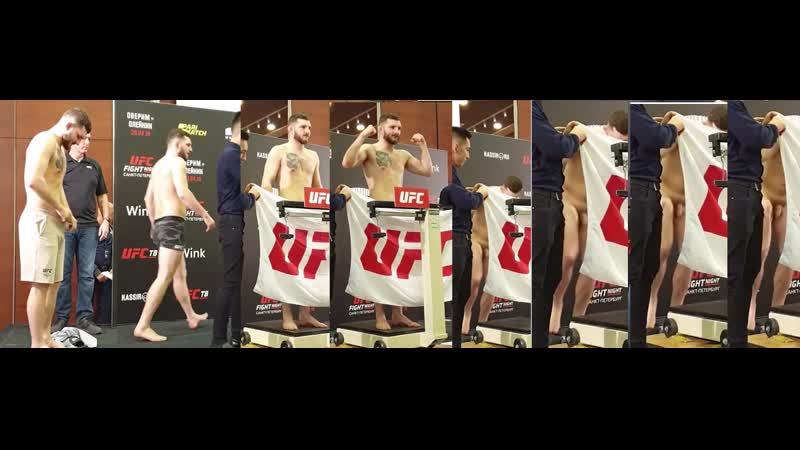 Fully exposure during naked weigh in hot fat cock