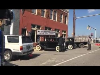 Tyler hoechlin and aneurin barnard filming a scene for #bigger in albama in october 2017