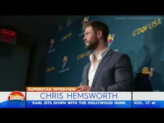 Karl stefanovic meets chris hemsworth