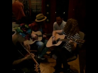 Scooterbraun cool studio moment watching @justinbieber @dankanter @andrew50watt jam to phish only thing missing was my ukulele )