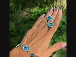 Браслет и серьги с кристаллами swarovski