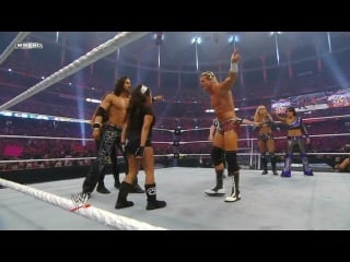 John morrison, trish stratus & snooki vs dolph ziggler & lay cool