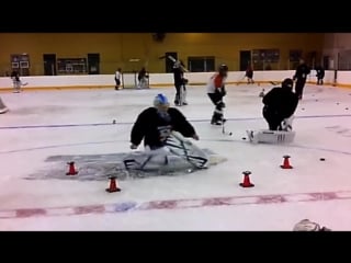 Fitlight trainer ice hockey goalkeeper training