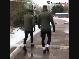 Denis suarez's first training session | com/newsarsenal