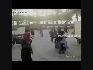 Surveillance footage from indonesia shows locals fleeing as tsunami crashes into shore just two minutes after the earthquake