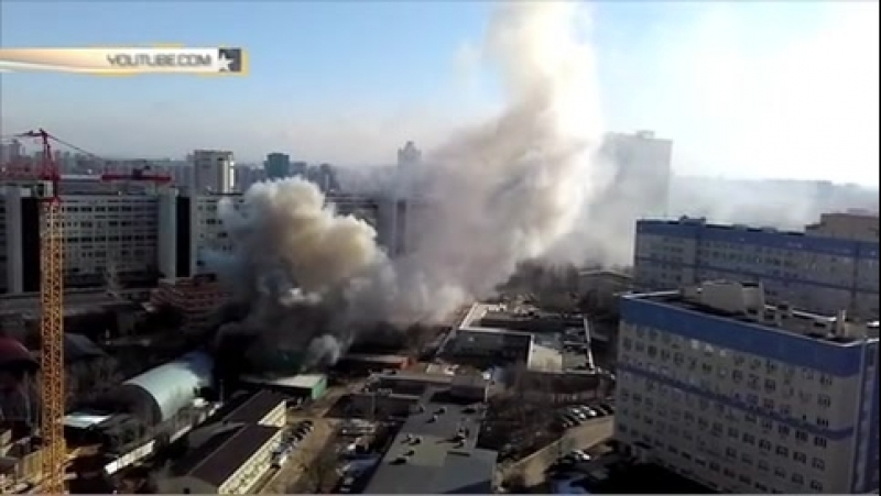 Склад научного центра рентгенорадиологии полыхает на юго западе москвы