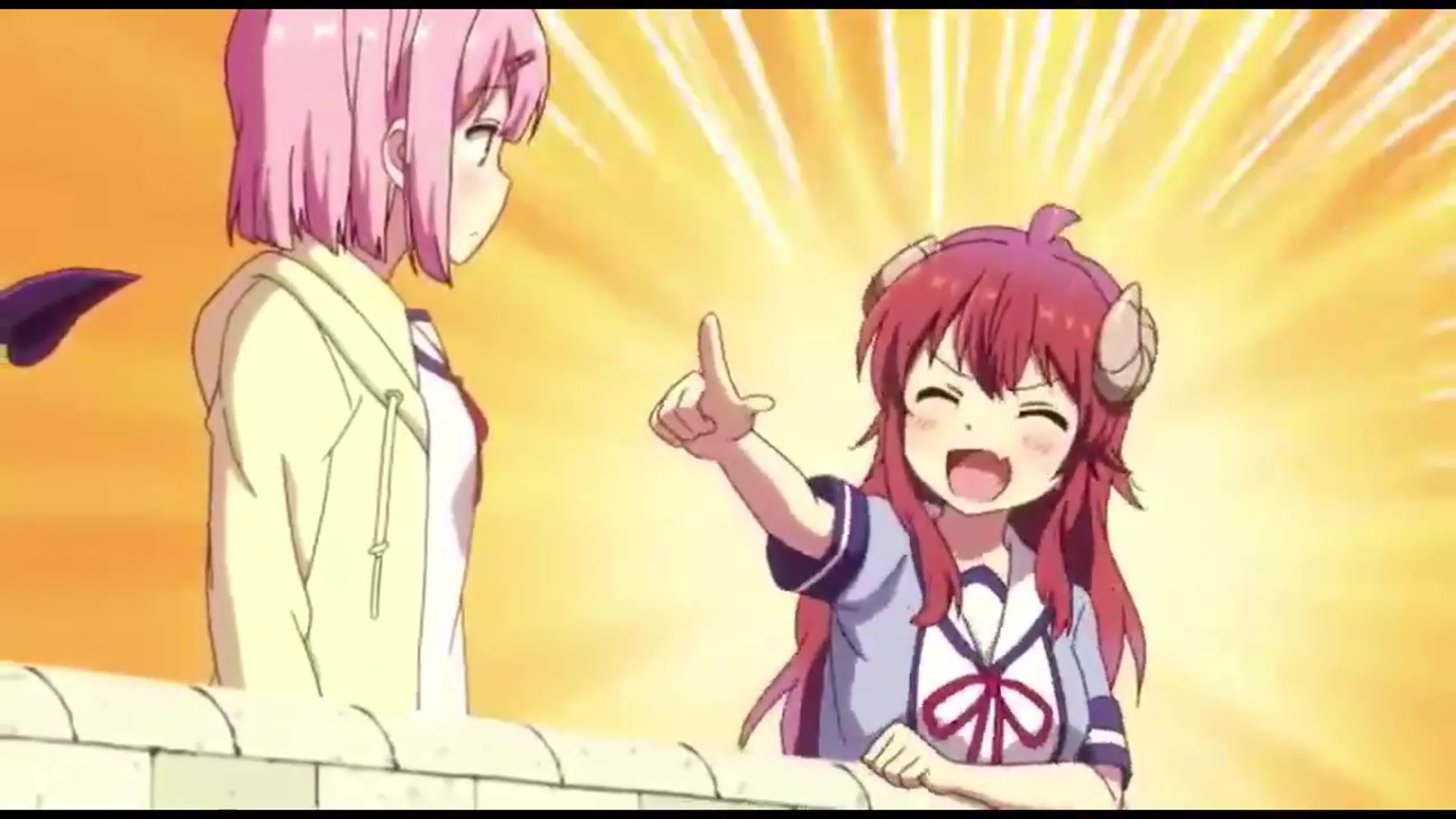 A woman looking directly at the camera with a bold expression