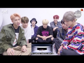 [rus sub][bangtan bomb] bts 'dna' mv real reaction @600pm (170918) bts