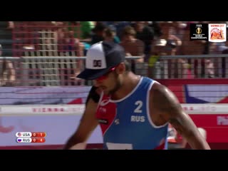 Lucena dalhausser (usa) v liamin krasilnikov (rus) fivb beach volley world champs