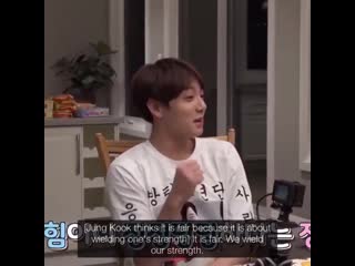 I live for that smug look on jungkookie’s face when he’s on a roll making his hyungs laugh