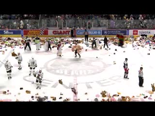 Hershey bears fans took part in the teddy bear toss during tonight’s game