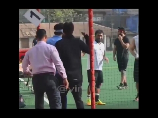 Ranbir kapoor and other asfc members at football practice session today