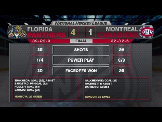 Panthers at montreal canadiens