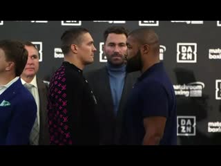 Oleksandr usyk hits `the woah` during face off with chazz witherspoon